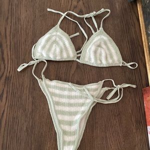 Pac sun crochet bikini. Worn only once. Top xs. Bottoms small